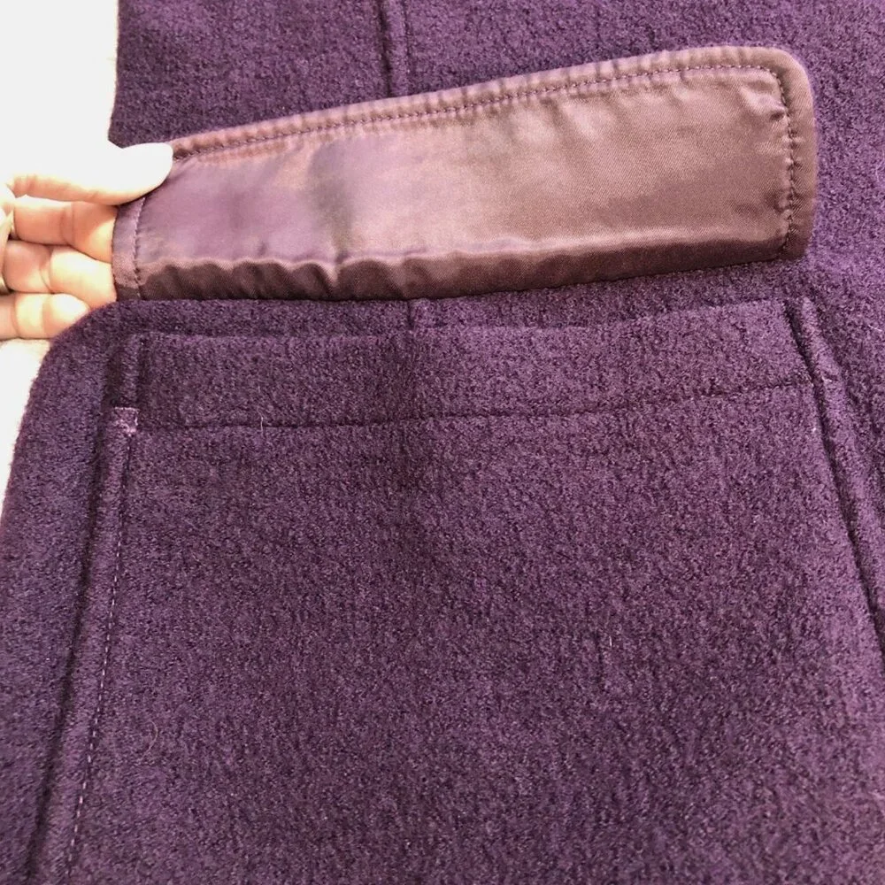 LL Bean PXL Petite XL Jacket unlined Italian boild 100% wool Barn Coat Bellandi - Picture 4 of 12